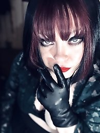 A plus size woman exposes her nipples.