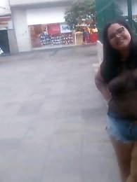 Sensual plump businesswoman puts on hot panties